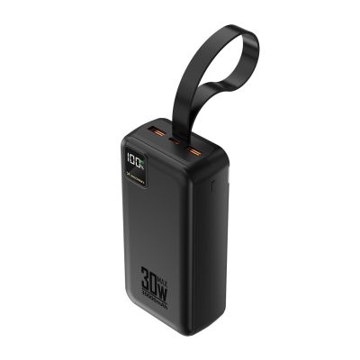 Wozinsky W8-W 30000 mAh 30W Powerbank 2x USB-A and USB-C with Flashlight - Black