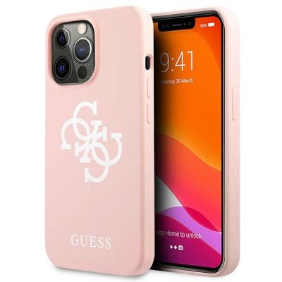 Guess Silicone 4G Logo Case for iPhone 13 Pro Max 6.7" - Pink