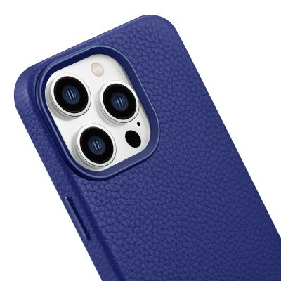 10. iCarer Litchi Premium Leather Case iPhone 14 Pro Magnetic Leather Case with MagSafe Dark Blue (WMI14220710-DB)
