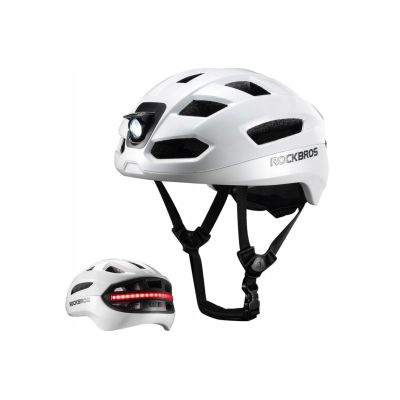 Rockbros bicycle helmet with lights white