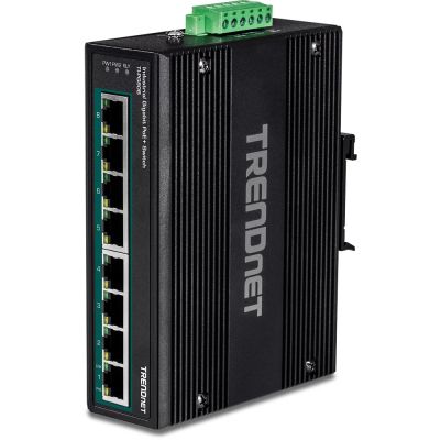 2. TRENDnet Industrial Switch 8-Port Gbit PoE+ 24-56V DIN-Rail