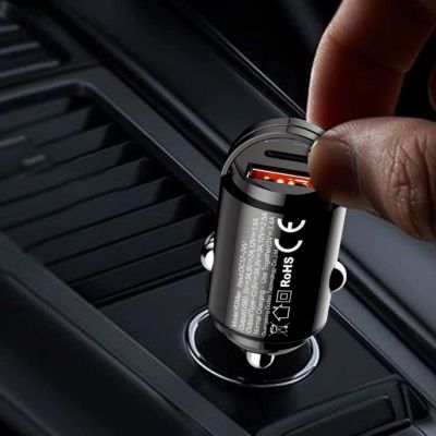 4. Dudao R3MAX 48W QC PD mini car charger - black