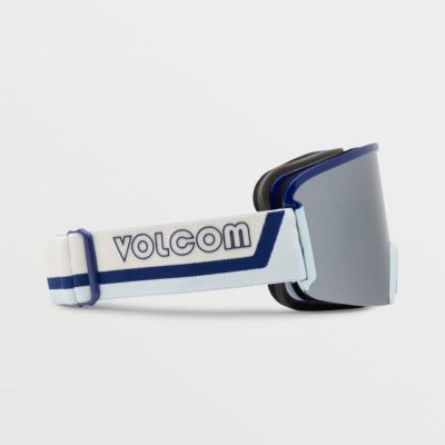 3. Volcom GARDEN DARK BLUE OFF WHITE SKY/SILVER CHROME snowboard goggles (VG0122106)