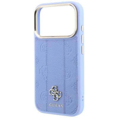 5. Guess Stripe Peony 4G Logo MagSafe Case for iPhone 18 Pro / 17 Pro - Light Blue