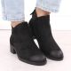 7. Women's ankle boots with a block heel, insulated, black, Potocki 12472