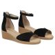 4. Women's leather wedge sandals, black, Filippo DS7635