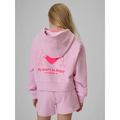 7. Girls' loose sweatshirt with hood 4F 4FJRSS26TSWSF2936-56S
