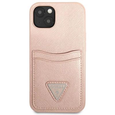 3. Guess GUHCP13MPSATPP iPhone 13 6.1 "pink / pink hardcase SaffianoTriangle Logo Cardslot
