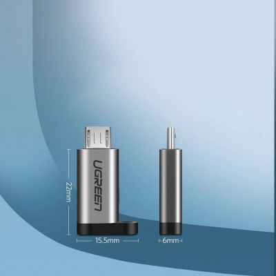 10. Ugreen adapter USB Type C to micro USB adapter gray (50590)