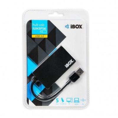 3. Hub IBOX USB 3.0 BLACK 4-PORTS, SLIM IUH3F56 (4x USB 3.0; black)