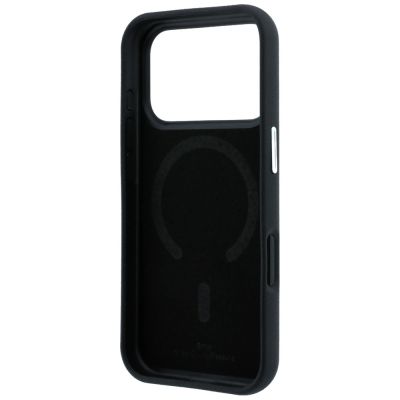 7. BMW Sign Deboss Quilted Metal Logo MagSafe Case for iPhone 18 Pro Max - Dark Gray