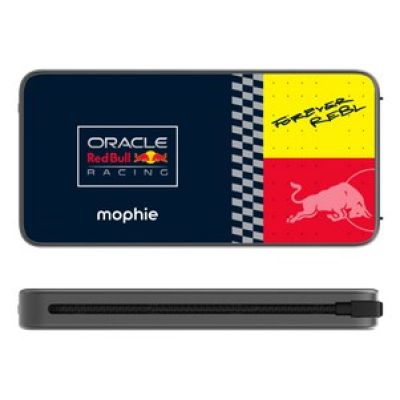 2. Mophie Powerstation Plus 10K Red Bull Racing Power Bank – 10000mAh power bank with integrated USB-C and Lightning cables (1x USB-C port)