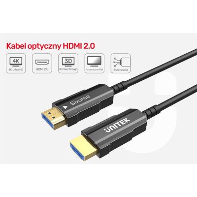 6. UNITEK OPTICAL CABLE HDMI 2.0 Active Optical Cable 4K 60HZ 20M