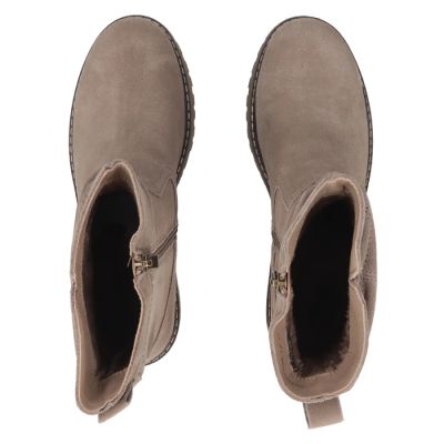 5. Women’s Beige Ruched Leather Ankle Boots Filippo DBT6402