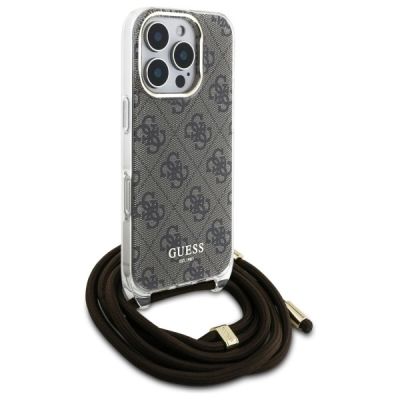 3. Guess Crossbody Cord 4G Print Case for iPhone 16 Pro Max - Brown
