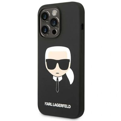 2. Karl Lagerfeld Silicone Karl`s Head Case for iPhone 14 Pro Max - Black