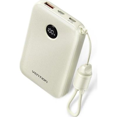 Vention Powerbank 10000mAh 2 x USB-C 1x USB-A with display 22.5W beige