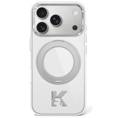 Karl Lagerfeld IML Ring Stand 360 Kameo Metal MagSafe Case for iPhone 17 Pro Max / 18 Pro Max - Transparent