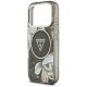 6. Guess IML Glitter Flowers Triangle MagSafe Case for iPhone 17 Pro / 18 Pro - Black