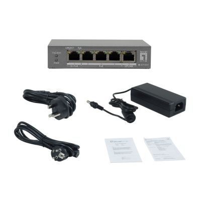 6. LevelOne PoE+Switch 3xGE PoE/1xHi-PoE 60W unmanaged Plastic