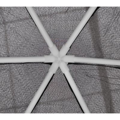 12. HEXAGONAL GARDEN PAVILION 2x2x2x2.5M WITH MOSQUITO NET, GRAY