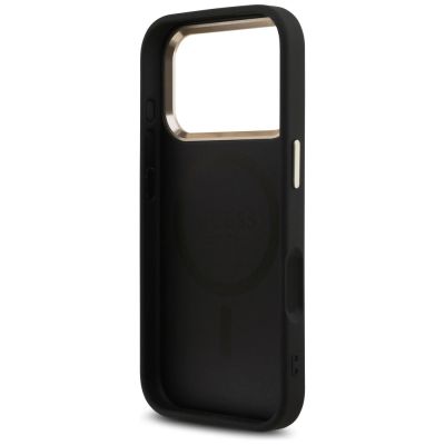 7. Guess 4G Triangle Logo MagSafe Case for iPhone 17 Pro - Black and Gold