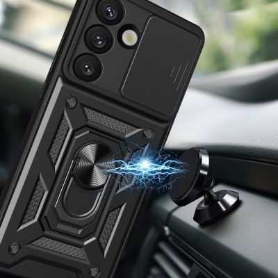 3. Hybrid Armor Camshield Case with Stand and Camera Cover for Oppo F29 Pro 5G - Black