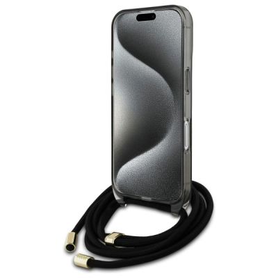 4. Guess Crossbody Cord Script MagSafe iPhone 16 Case - Black