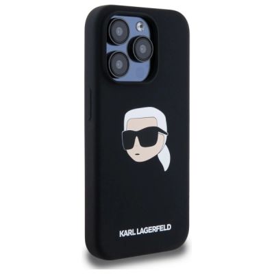 4. Karl Lagerfeld KLHMP15LSKHPPLK iPhone 15 Pro 6.1" black/black hardcase Silicone Karl Head Print MagSafe