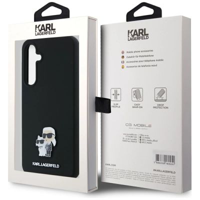 8. Karl Lagerfeld Silicone Karl&Choupette Metal Pin case for Samsung Galaxy A35 - black