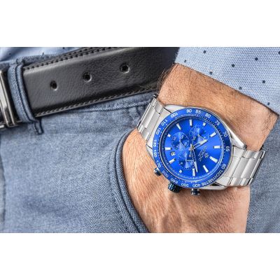 4. Men's Watch Giewont Chronograph Sapphire Silver Blue GW9580-B3