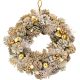 7. DECORATIVE WREATH 34 CM GOLD WITH PINES AND MICA BALLS