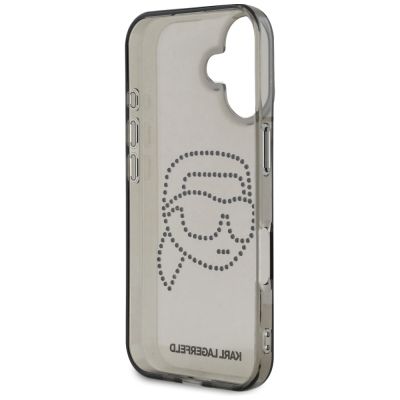 7. Karl Lagerfeld IML Rhinestones Karl Head Case for iPhone 16 Black
