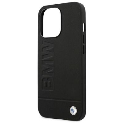 6. BMW Leather Stamp Case for iPhone 14 Pro - Black