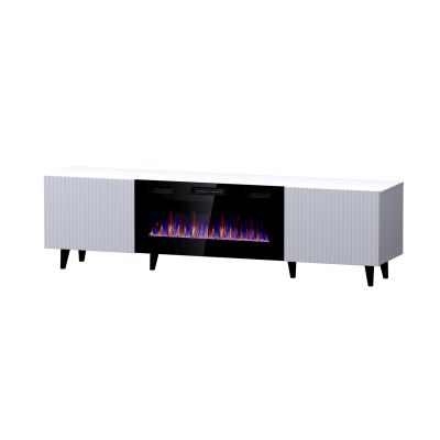 PAFOS EF TV cabinet with electric fireplace 180x42x49 white matt