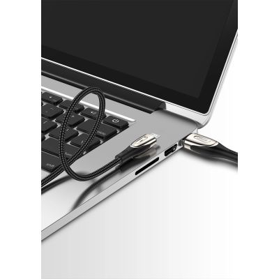 7. Joyroom Sharp Series S-M411 USB-A / micro USB 3A 1.2m Cable with Charging Indicator - Black
