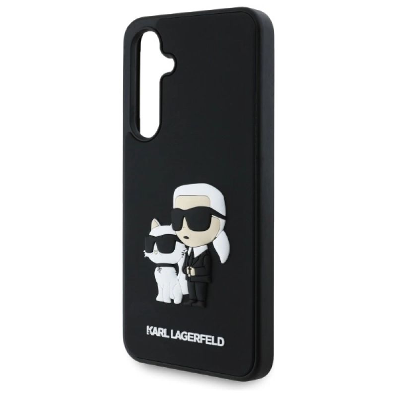 5. Karl Lagerfeld 3D Rubber Karl&Choupette Case for Samsung Galaxy S24 FE - Black