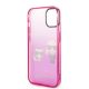7. Karl Lagerfeld Gradient Ikonik Karl&Choupette Case for iPhone 14 Plus - Pink