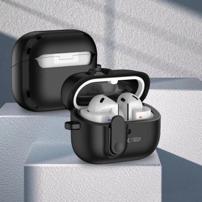 3. Tech-Protect Slim Hook Case for Samsung Galaxy Buds 3 / 3 Pro - Black