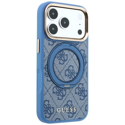4. Guess Ring Stand 360 4G Classic Logo MagSafe Case for iPhone 18 Pro Max / 17 Pro Max - Blue