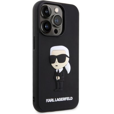 4. Karl Lagerfeld KLHCP14L3DRKINK iPhone 14 Pro 6.1" black/black hardcase Rubber Ikonik 3D