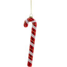 MICA Glass Candy Cane Christmas Ornament