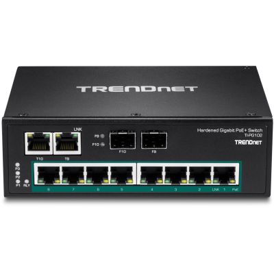 2. Trendnet TI-PG102, Unmanaged, Gigabit Ethernet (10/100/1000), Full Duplex, Power over Ethernet (PoE), Wall-mountable