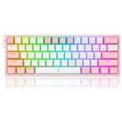 REDRAGON K617-RGB Fizz RGB White/Pink USB Keyboard Pink, White