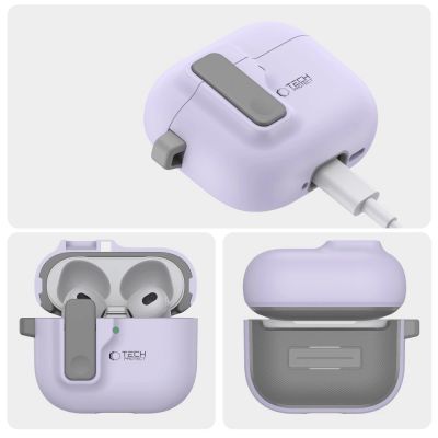 5. Tech-Protect Slim Hook Case for AirPods 4 - Purple