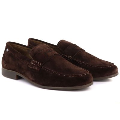 4. Men's suede moccasins soft chocolate Bugatti 311-AW660-1400-6100