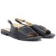 4. Women's black leather sandals S.Barski KV61-6076