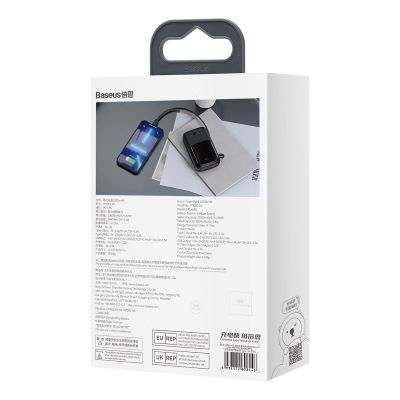 6. Powerbank 10000mAh 20W Baseus Qpow Pro Overseas Edition + USB C 3A Cable - Black