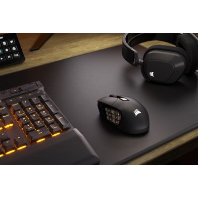 3. Corsair SCIMITAR ELITE WIRELESS Gaming Mouse Right Side RF Wireless + Bluetooth + USB Type-C Optical 26000 DPI