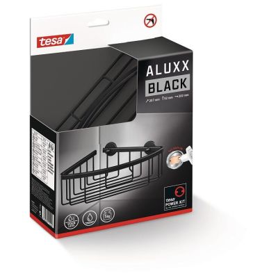 3. TESA ALUXX BLACK Aluminum Wall-hung Shower Basket